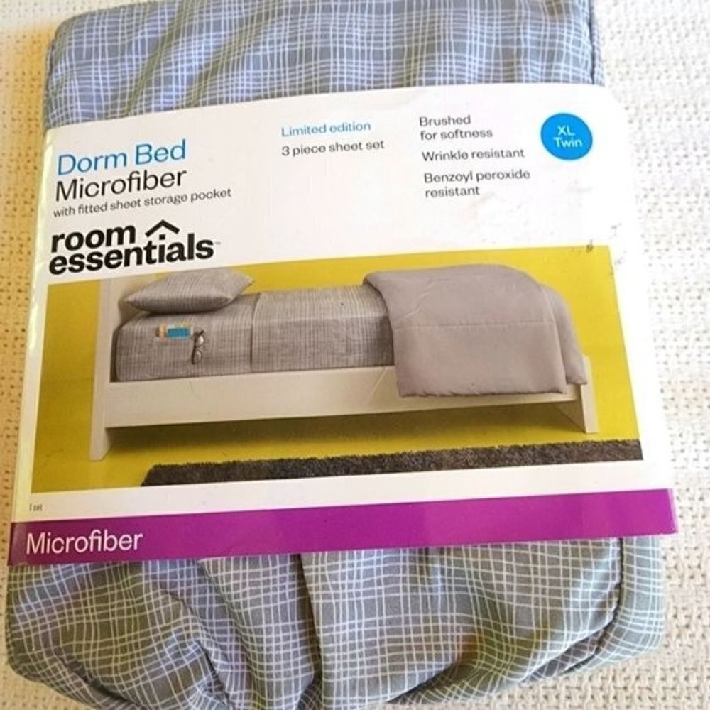 Room Essentials Dorm Bed‎ XL Twin 3-piece Microfiber Sheets